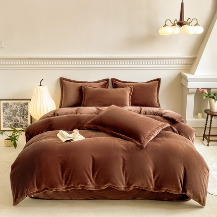 91家纺网 家纺一手货源 找家纺 （汇总）2023秋冬新款230克牛奶绒全消光四件套