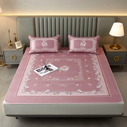 （总）歌历斯家纺 2023新款清凉舒卧奢华牛皮席-天鹅之恋