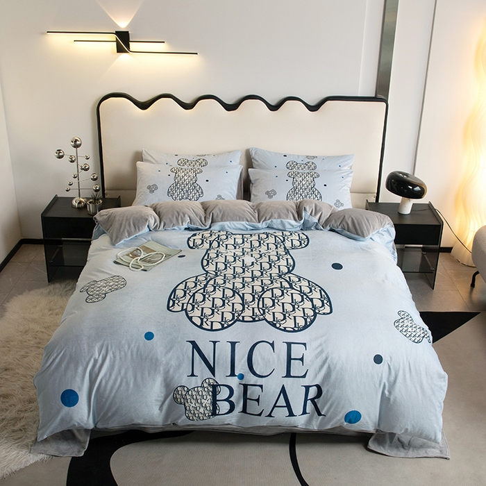 91家纺网 家纺一手货源 找家纺 摩卡 2024新款秋冬新品网红款婴儿绒毛四件套 萌迪