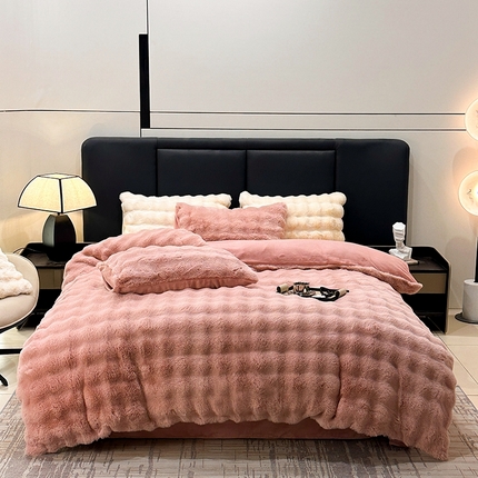 91家纺网 家纺一手货源 找家纺 （汇总）宜代光年 2023新款A版渐变色兔毛绒B版牛奶绒兔兔绒四件套