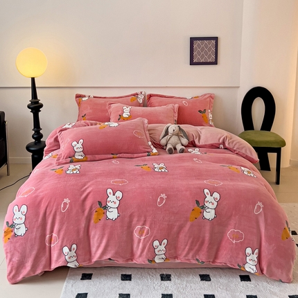 91家纺网 家纺一手货源 找家纺 （汇总）2023秋冬新款230克牛奶绒全消光四件套