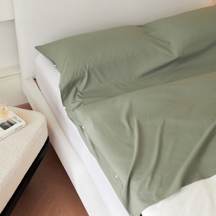 91家纺网 家纺一手货源 找家纺 荣轩家居 2023新款泡泡纱睡袋 橄榄绿