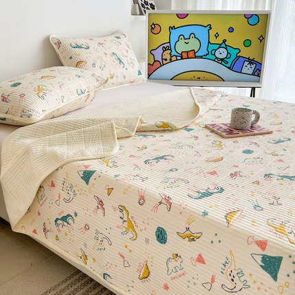 茉夕家纺 2023新款跑量款纯棉高温水洗床盖 冒险家