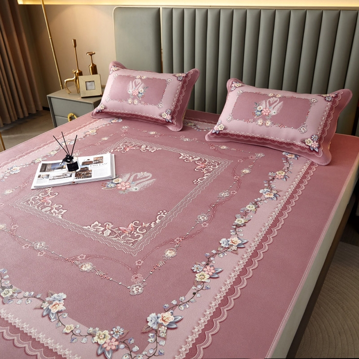 91家纺网 家纺一手货源 找家纺 （总）歌历斯家纺 2023新款清凉舒卧奢华牛皮席-天鹅之恋