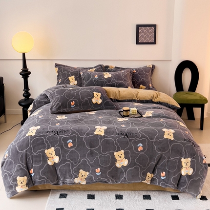 91家纺网 家纺一手货源 找家纺 （汇总）2023秋冬新款230克牛奶绒全消光四件套