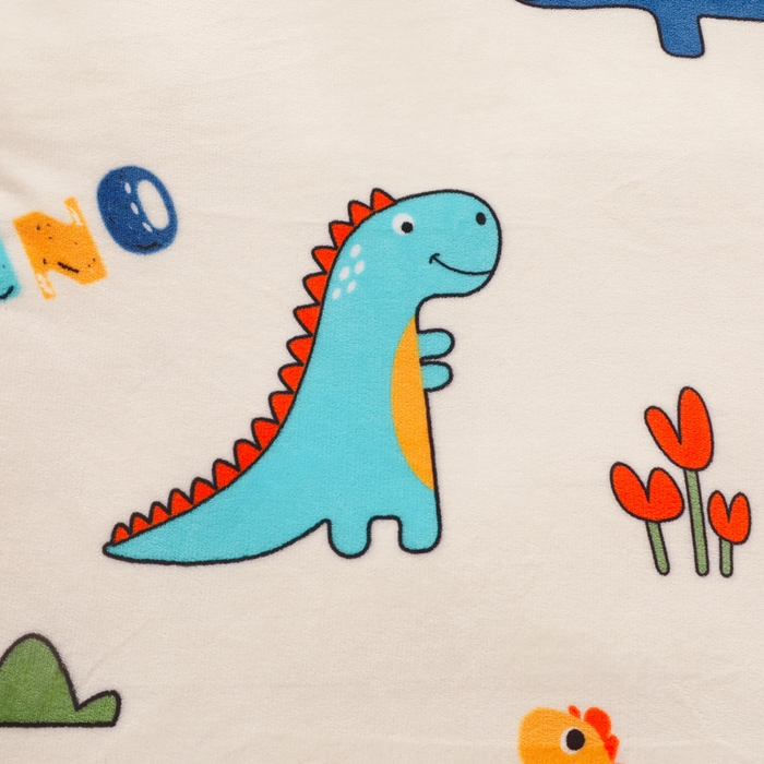 91家纺网 家纺一手货源 找家纺 鱼宝 2023新款小版牛奶绒婴童套件 恐龙乐园