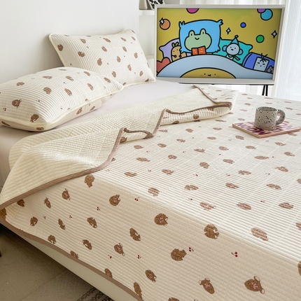 91家纺网 家纺一手货源 找家纺 （总）茉夕家纺 2023新款跑量款纯棉高温水洗床盖