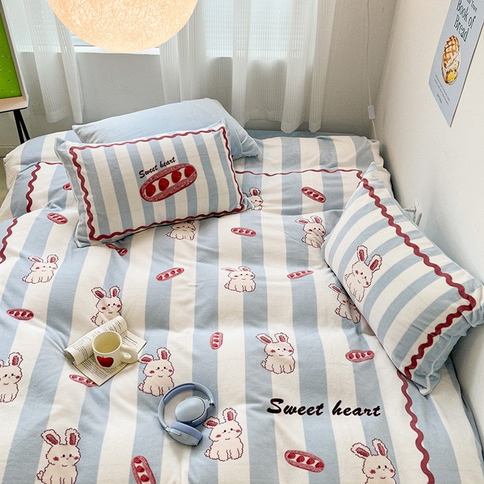 91家纺网 家纺一手货源 找家纺 （总）昔可家纺 2023新款大版数码印花保暖牛奶绒四件套