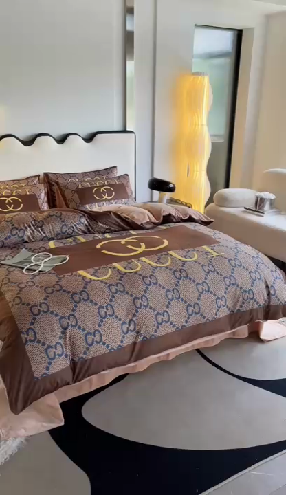 91家纺网 家纺一手货源 找家纺 摩卡 2024新款秋冬新品网红款婴儿绒毛四件套 经典咖