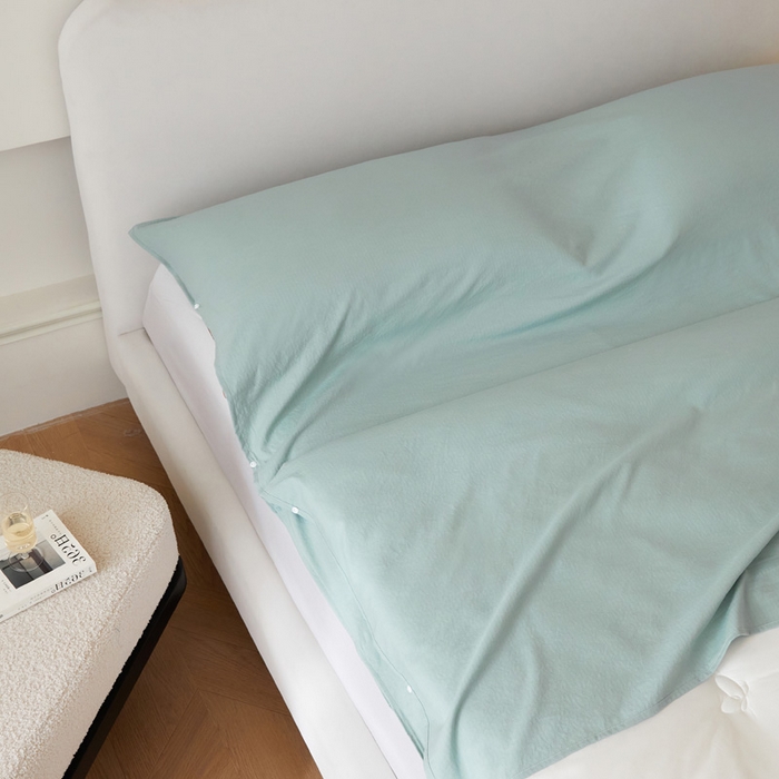 91家纺网 家纺一手货源 找家纺 荣轩家居 2023新款泡泡纱睡袋 湖蓝