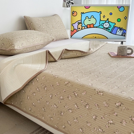 91家纺网 家纺一手货源 找家纺 （总）茉夕家纺 2023新款跑量款纯棉高温水洗床盖