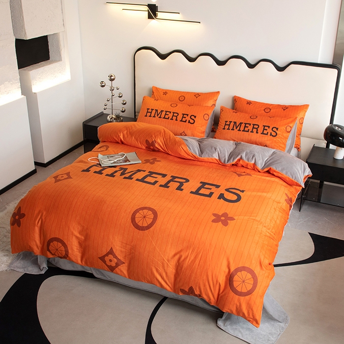 91家纺网 家纺一手货源 找家纺 摩卡 2024新款秋冬新品网红款婴儿绒毛四件套 爱玛橙