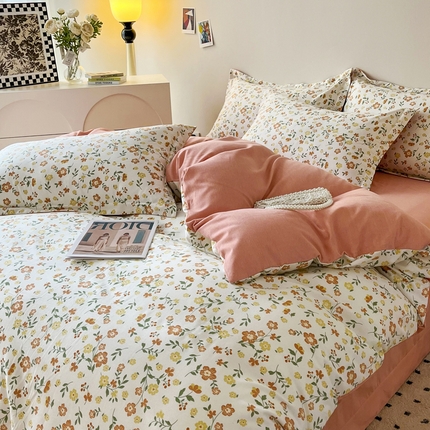 91家纺网 家纺一手货源 找家纺 慕尚 2025新款全棉磨毛印花单品被套 情诗