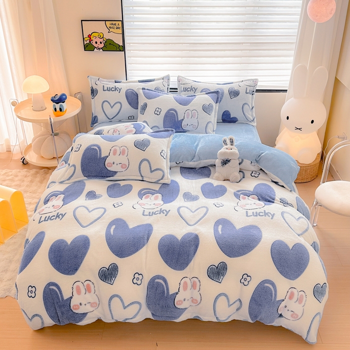 91家纺网 家纺一手货源 找家纺 （总）美莱 2023爆款雪花绒四件套法莱绒牛奶绒被套量大价格优惠