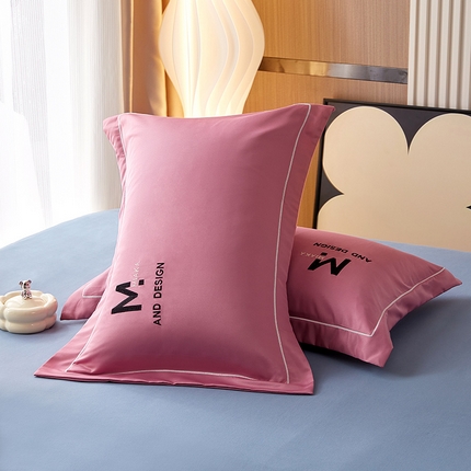 丰淘家纺 2023新款刺绣水洗真丝枕套 刺绣水洗真丝-豆沙