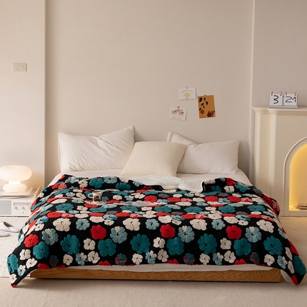 91家纺网 家纺一手货源 找家纺 （总）萝莉家纺 2023新款韩国订货热销款羊毛绒毯