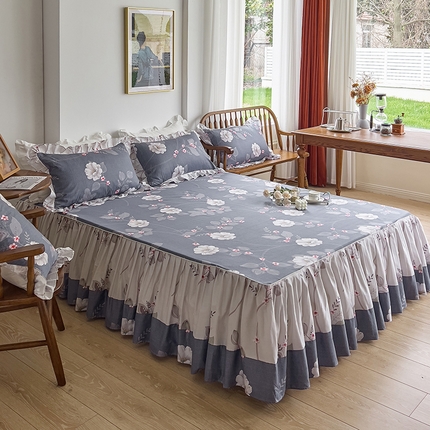 91家纺网 家纺一手货源 找家纺 （总）爱妮玖玖 2023新款春夏单品花边床单-春暖系列