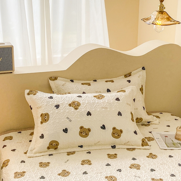 91家纺网 家纺一手货源 找家纺 梦精灵家纺 2023新款40支60支全棉枕套升级加厚夹棉隔脏神器单品枕套 熊圆圆