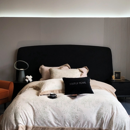 91家纺网 家纺一手货源 找家纺 馨蕊家居 2023新款300克极细腻超柔煦暖绒四件套-绒简韵 嫩绿