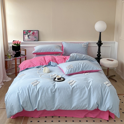 91家纺网 家纺一手货源 找家纺 （总）卡巴伦家纺 2023新款纯棉磨毛A类绣花款四件套