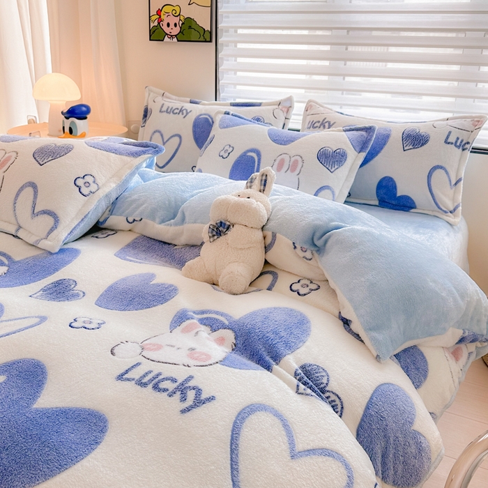 91家纺网 家纺一手货源 找家纺 （总）美莱 2023爆款雪花绒四件套法莱绒牛奶绒被套量大价格优惠