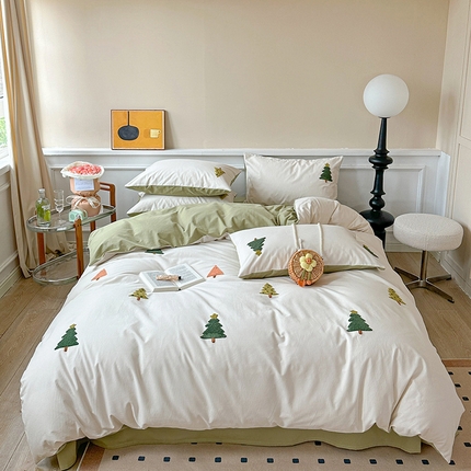 91家纺网 家纺一手货源 找家纺 （总）卡巴伦家纺 2023新款纯棉磨毛A类绣花款四件套