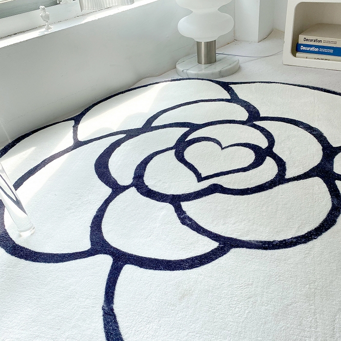 91家纺网 家纺一手货源 找家纺 （总）爵仕家纺 2023新款仿羊绒山茶花地毯地垫