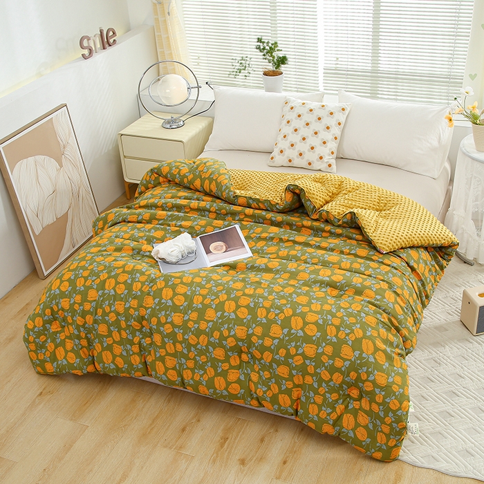 91家纺网 家纺一手货源 找家纺 （总）爱宝被业 2025新款棉麻双层纱豆豆绒被芯