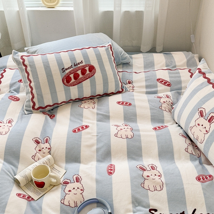 91家纺网 家纺一手货源 找家纺 （总）昔可家纺 2023新款大版数码印花保暖牛奶绒四件套