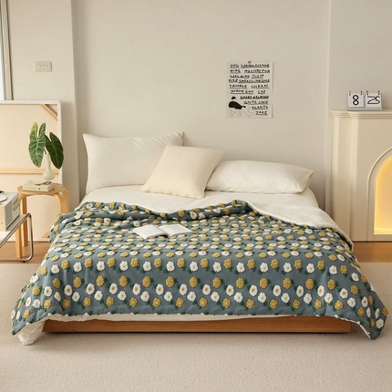 萝莉家纺 2023新款韩国订货热销款羊毛绒毯 灰色雏菊