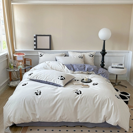 91家纺网 家纺一手货源 找家纺 （总）卡巴伦家纺 2023新款纯棉磨毛A类绣花款四件套