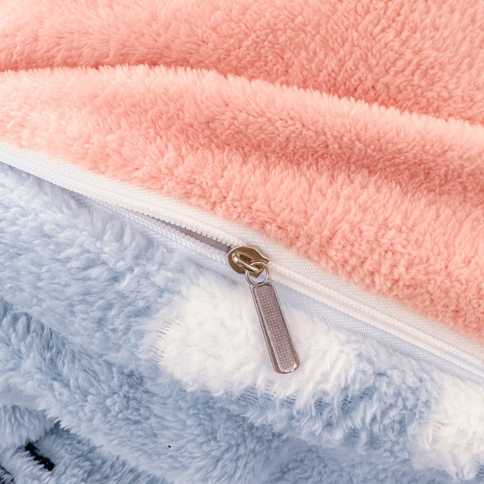 91家纺网 家纺一手货源 找家纺 美莱 2023爆款雪花绒四件套法莱绒牛奶绒被套量大价格优惠 蓝兔兔