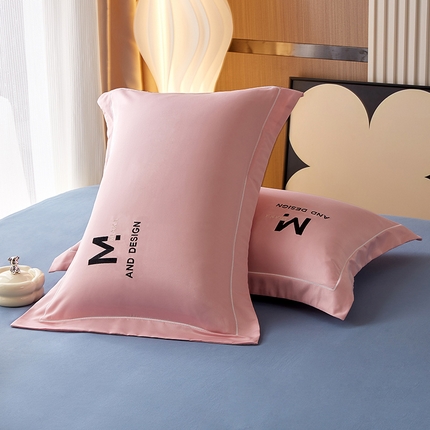 丰淘家纺 2023新款刺绣水洗真丝枕套 刺绣水洗真丝-粉色