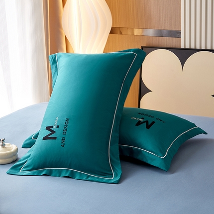 丰淘家纺 2023新款刺绣水洗真丝枕套 刺绣水洗真丝-翠绿