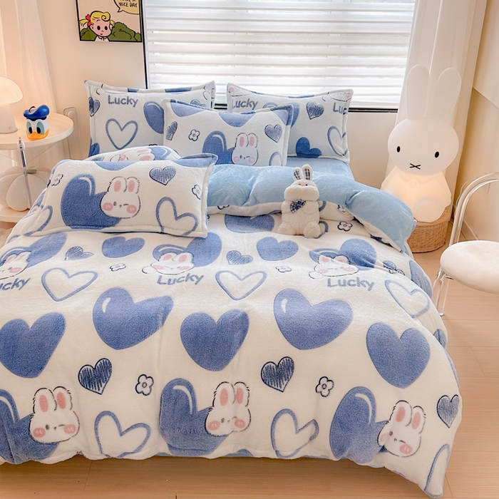 91家纺网 家纺一手货源 找家纺 （总）美莱 2023爆款雪花绒四件套法莱绒牛奶绒被套量大价格优惠