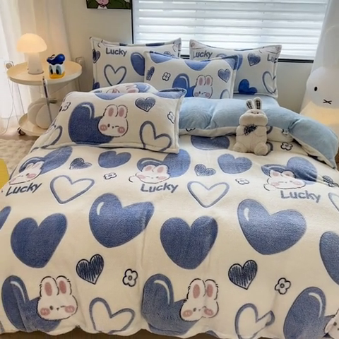 91家纺网 家纺一手货源 找家纺 （总）美莱 2023爆款雪花绒四件套法莱绒牛奶绒被套量大价格优惠