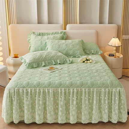 91家纺网 家纺一手货源 找家纺 （总）宜凡2023新款婴儿绒全夹棉床裙三件套