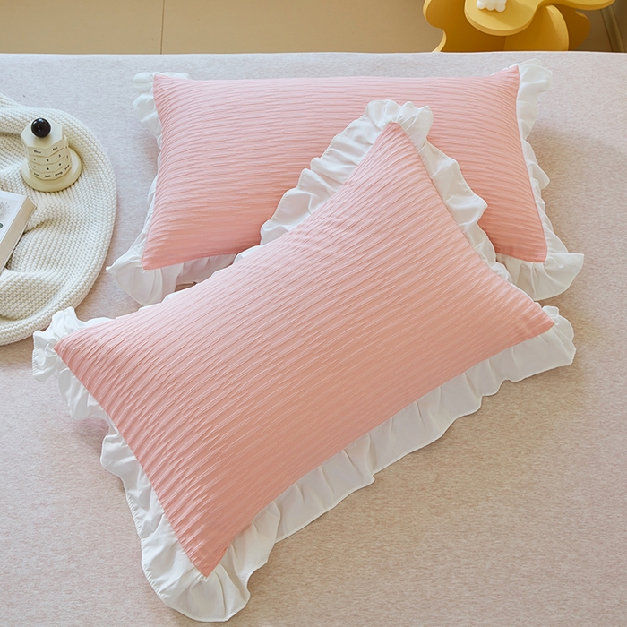 91家纺网 家纺一手货源 找家纺 （总）丰淘 2023新款泡泡纱花边枕套