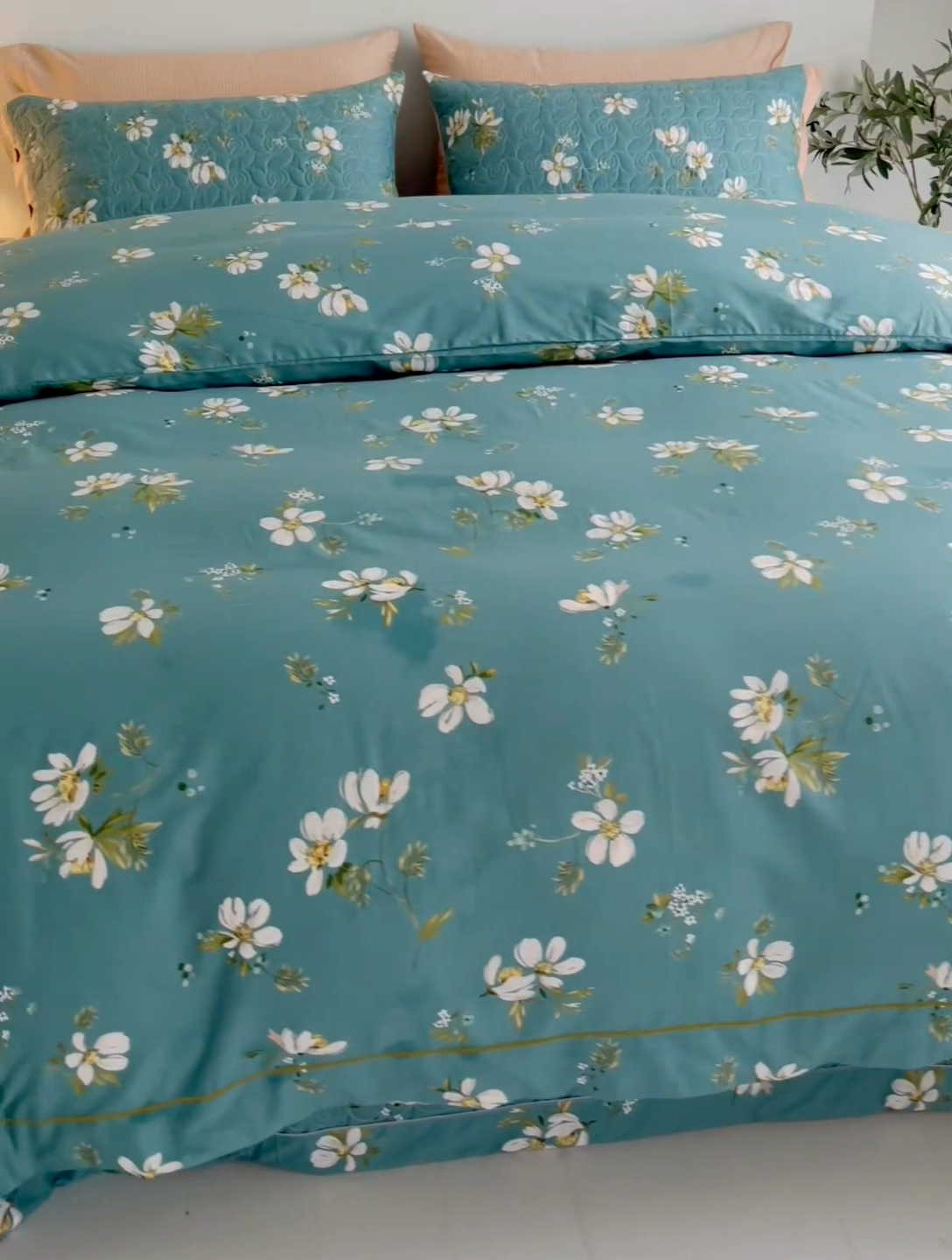 91家纺网 家纺一手货源 找家纺 优乐家纺 2025新款纯棉斜纹床盖款单层被套四件套 仙草