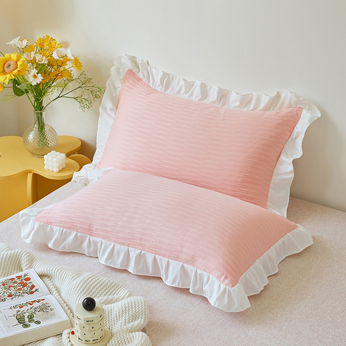 91家纺网 家纺一手货源 找家纺 （总）丰淘 2023新款泡泡纱花边枕套