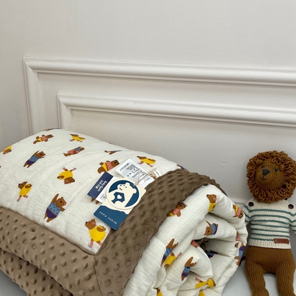 91家纺网 家纺一手货源 找家纺 （总）源启生活 2023新款全棉皱皱纱手包边豆豆被