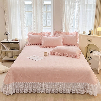 91家纺网 家纺一手货源 找家纺 （总）宜凡 2023新款烂花牛奶绒床盖三件套