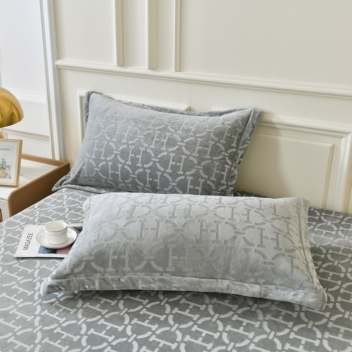 91家纺网 家纺一手货源 找家纺 家贝爱 2023新款剪花绒床笠 迪欧-灰