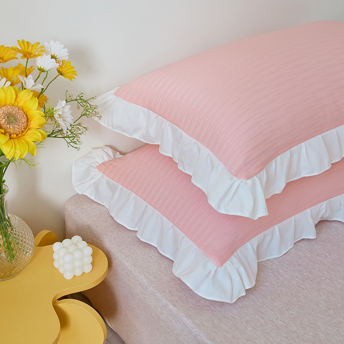 91家纺网 家纺一手货源 找家纺 （总）丰淘 2023新款泡泡纱花边枕套