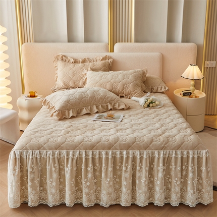 91家纺网 家纺一手货源 找家纺 （总）宜凡2023新款婴儿绒全夹棉床裙三件套