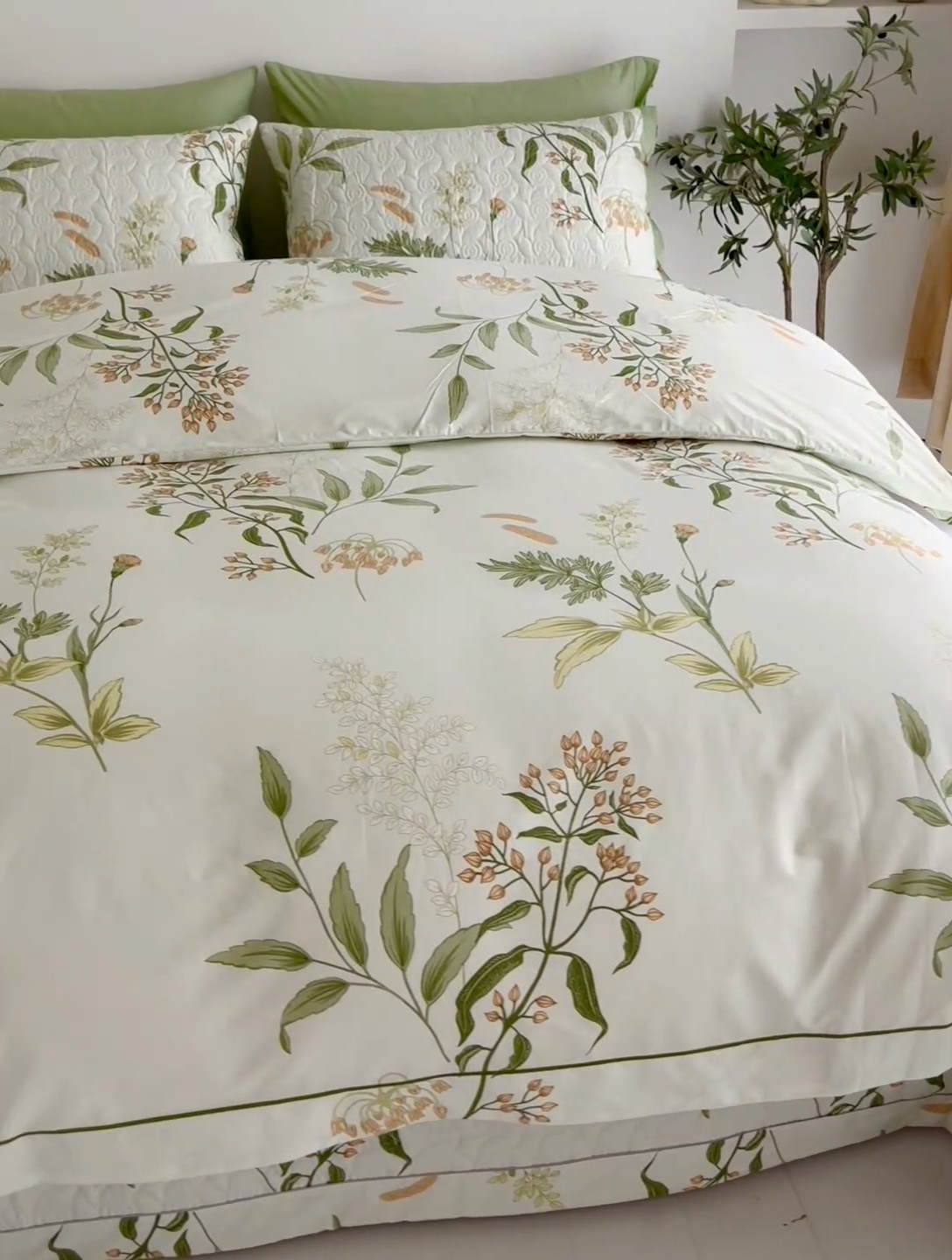 91家纺网 家纺一手货源 找家纺 优乐家纺 2025新款纯棉斜纹床盖款单层被套四件套 沁香