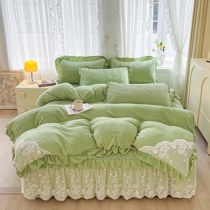 91家纺网 家纺一手货源 找家纺 （总）家之硕 2025秋冬款多功能牛奶绒可拆卸式床笠床裙四件套