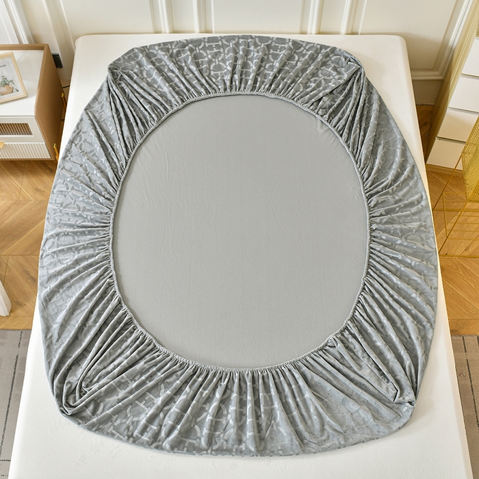 91家纺网 家纺一手货源 找家纺 家贝爱 2023新款剪花绒床笠 迪欧-灰