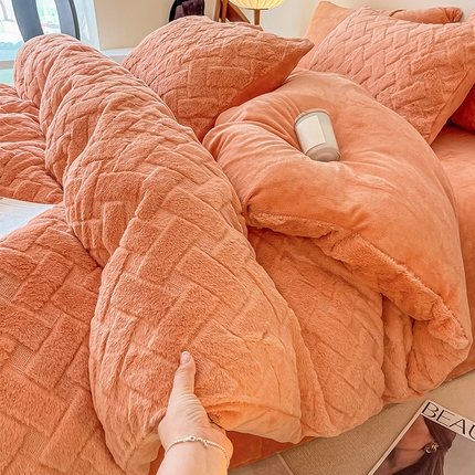 91家纺网 家纺一手货源 找家纺 （总）蓝邻家纺 2023年新款高克重兔毛绒四件套系列第二批