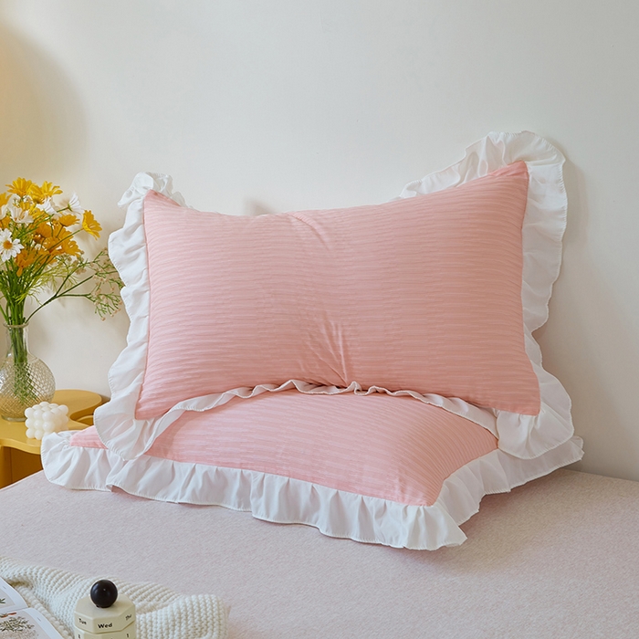 91家纺网 家纺一手货源 找家纺 （总）丰淘 2023新款泡泡纱花边枕套